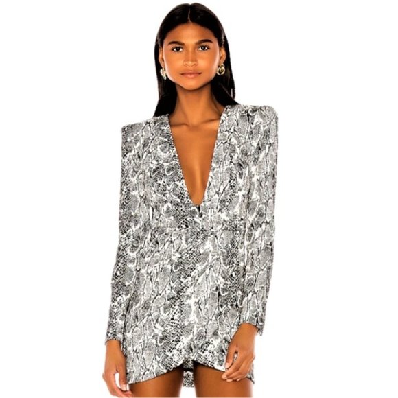 NBD Dresses & Skirts - NBD x Revolve Jamie Mini Dress in Black & White Snake Print, NWT Med.